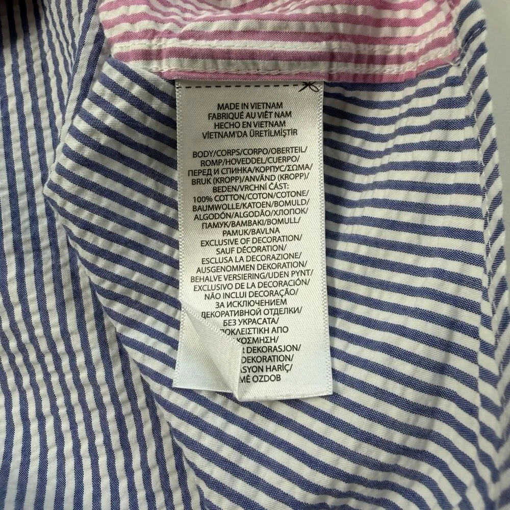 Ralph Lauren Boys 3/3T Patchwork Seersucker Short Sleeve Button Shirt